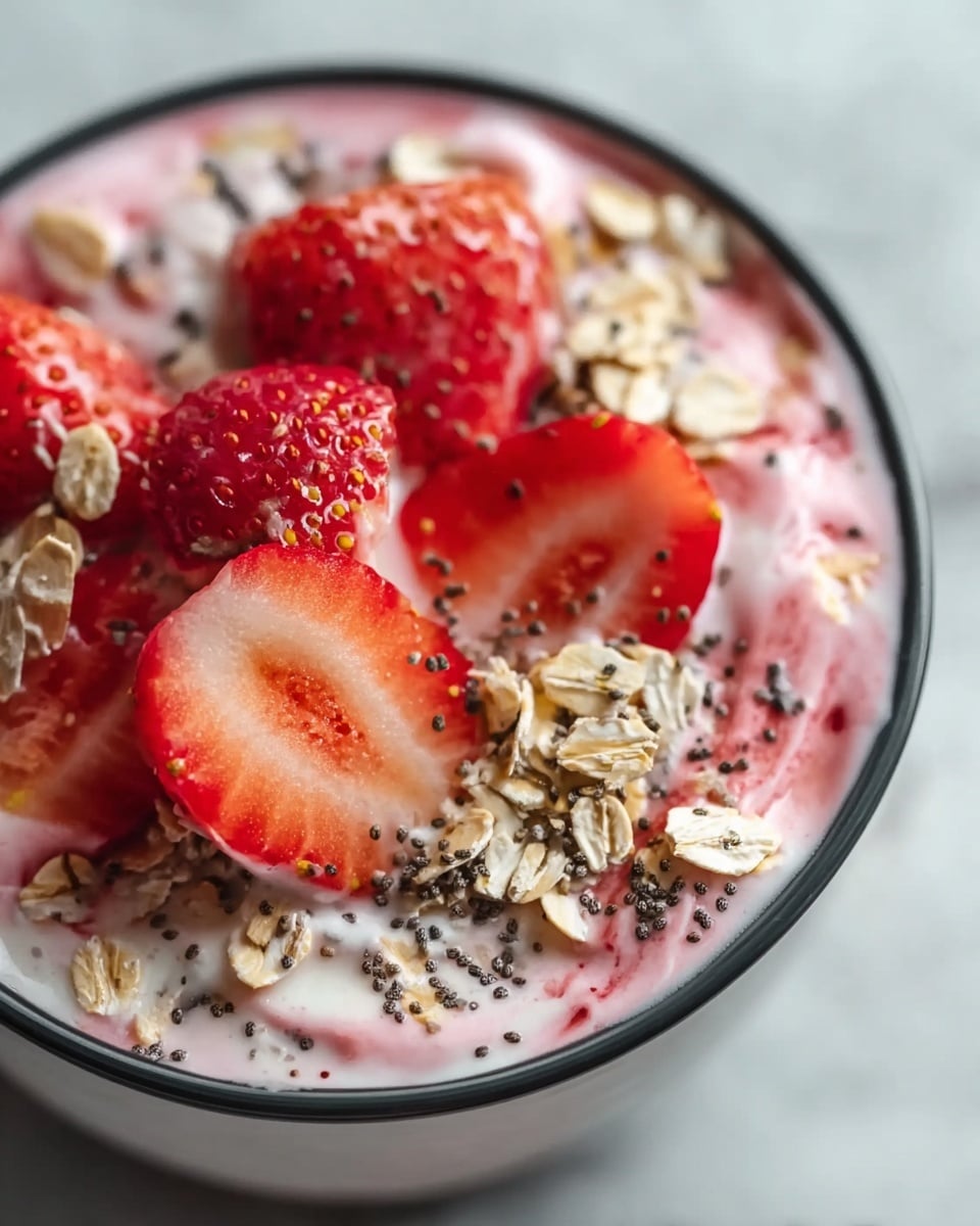 Strawberries and Cream Overnight Oats Recipe - Recipe Image