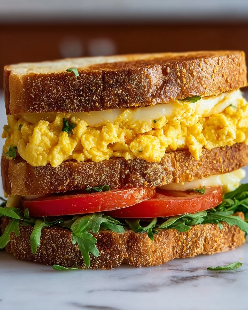 High Protein Vegetarian Breakfast Sandwiches Recipe - Recipe Image