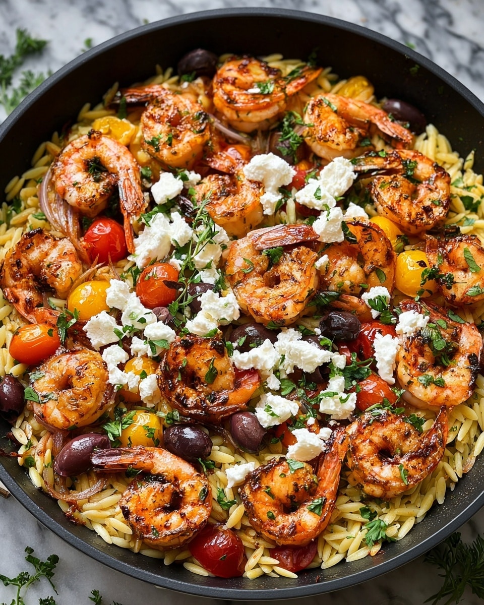 Greek Shrimp with Orzo and Feta Recipe - Recipe Image