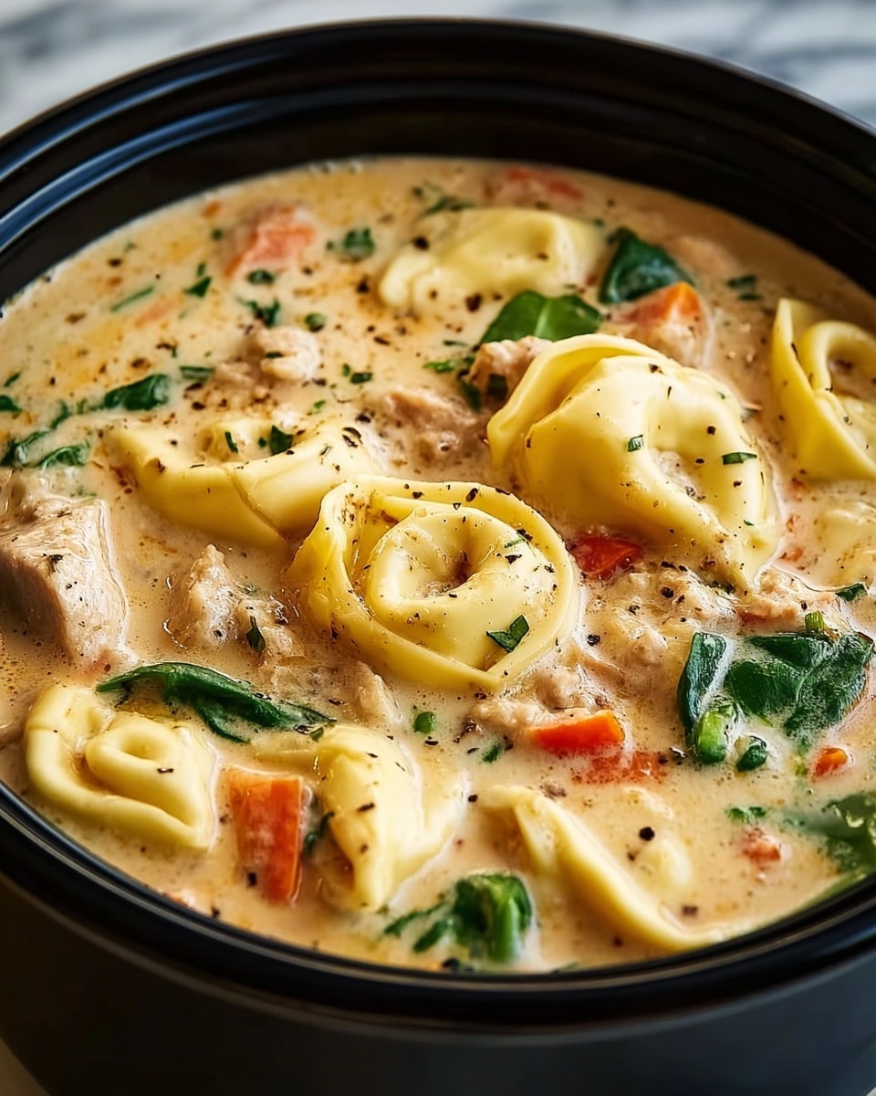Slow Cooker Creamy Tortellini Soup Recipe - Recipe Image