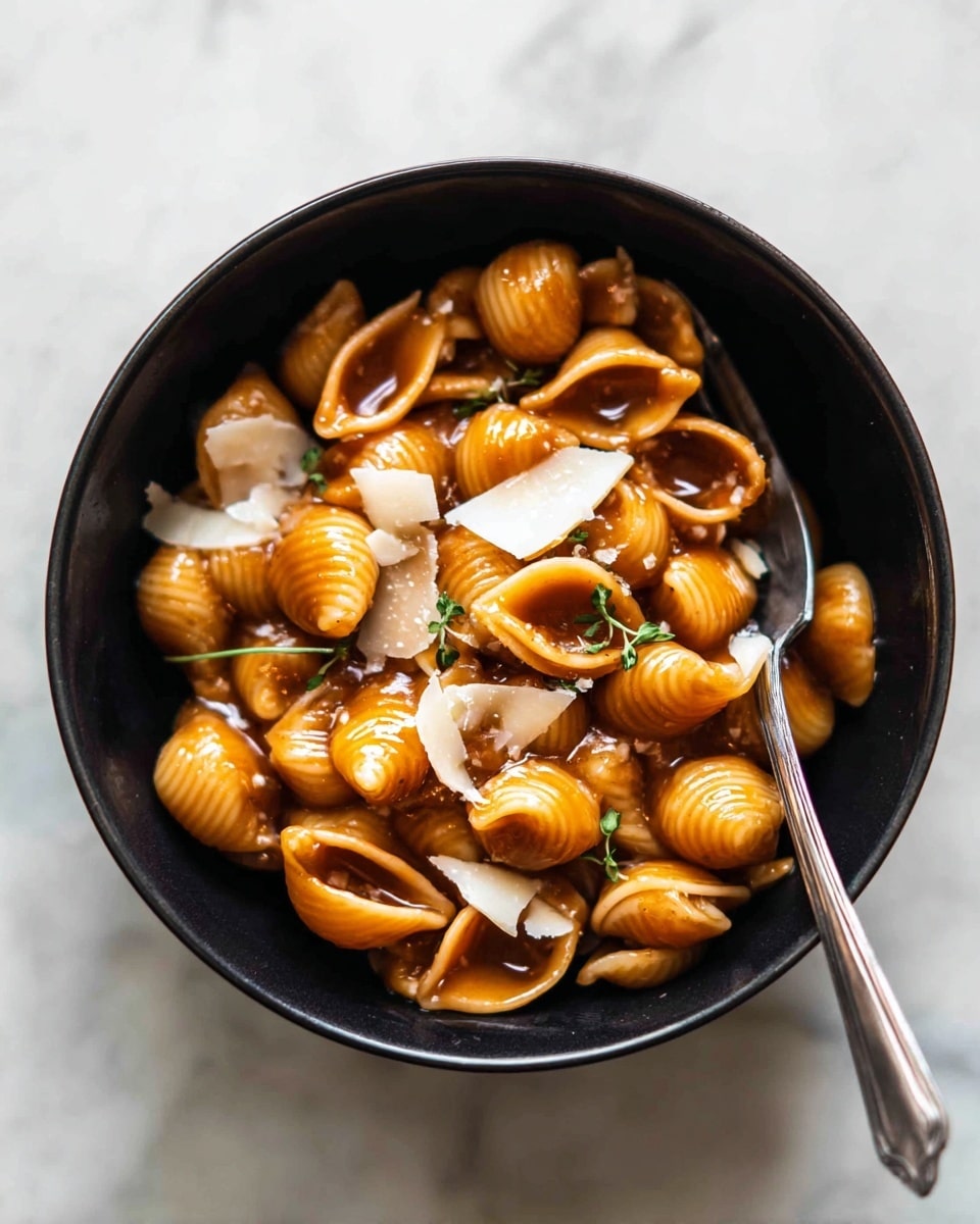 One Pot French Onion Pasta Recipe - Recipe Image
