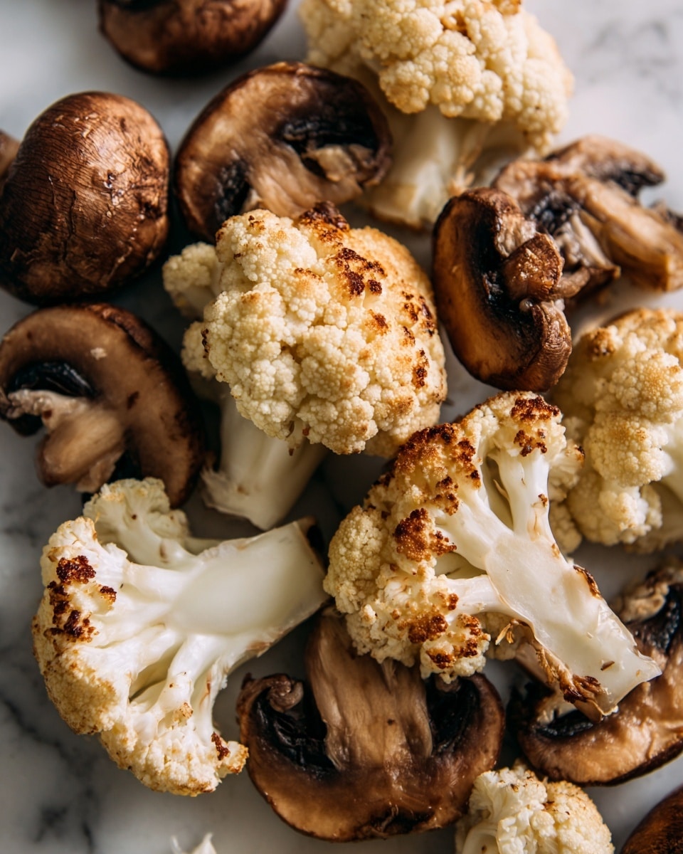Garlicy Roasted Cauliflower & Mushrooms Recipe - Recipe Image