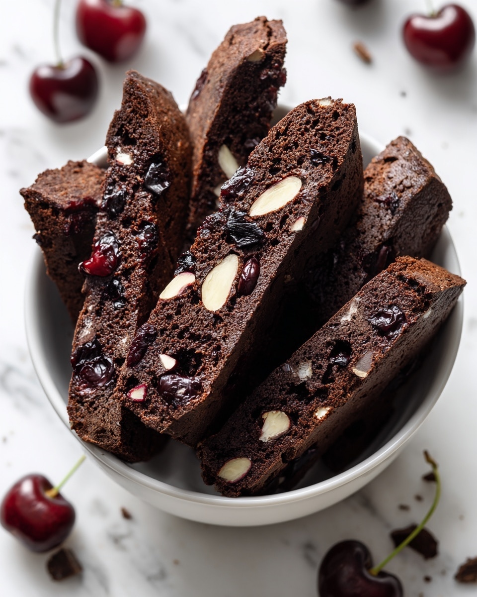 Decadent Chocolate Cherry Biscotti Recipe - Recipe Image