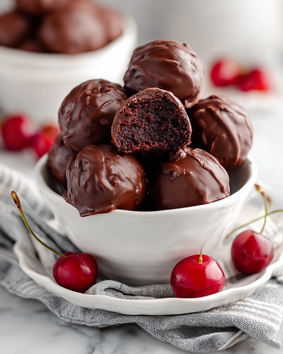 Chocolate Covered Cherry Brownie Bombs Recipe - Recipe Image