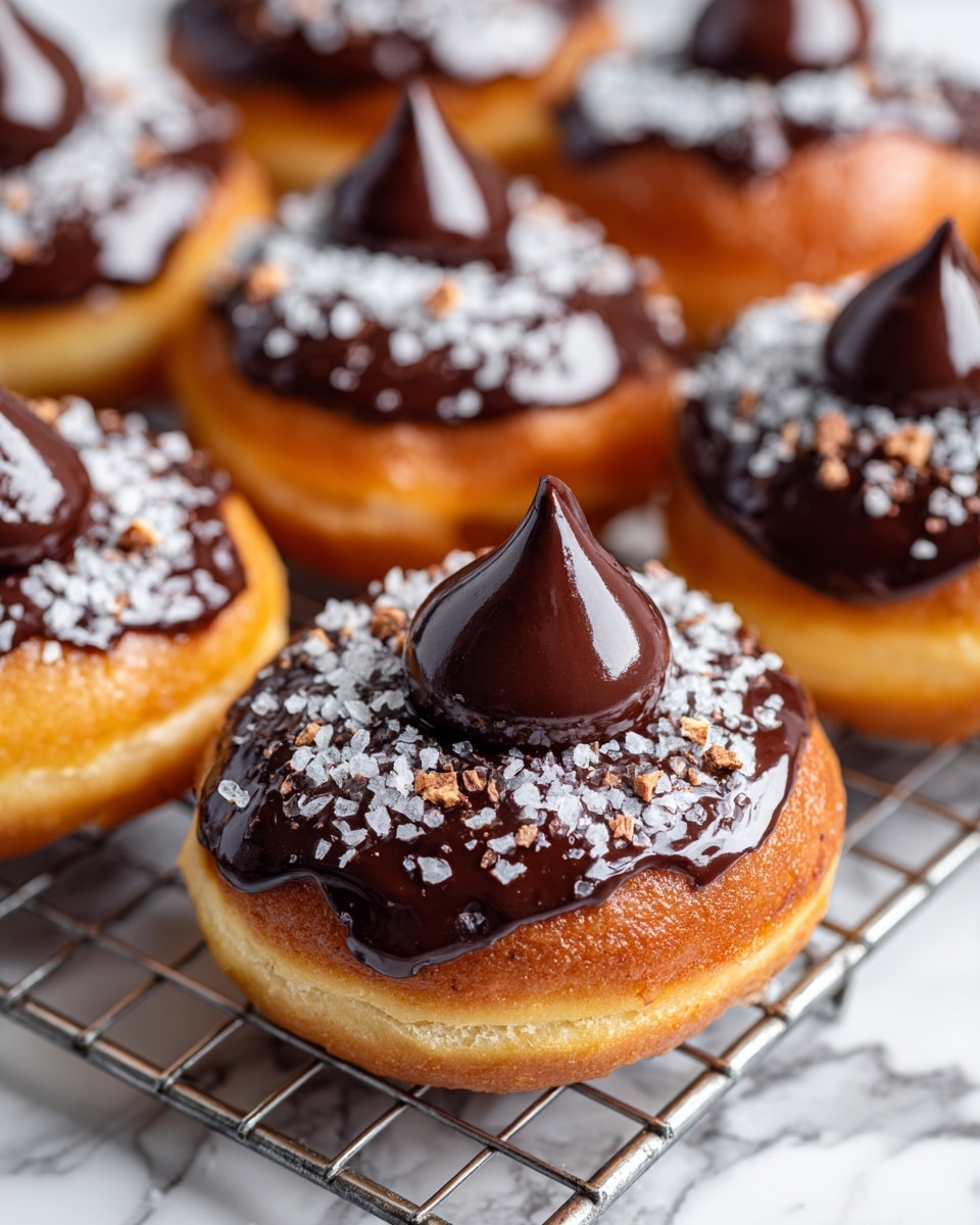 Chocolate Hazelnut Cream Filled Doughnuts Recipe - Recipe Image