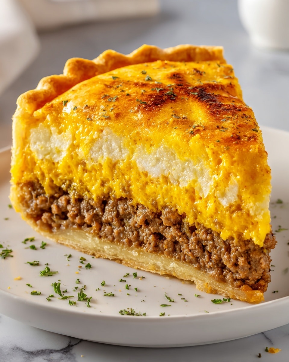 Classic American Cheeseburger Pie Recipe - Recipe Image