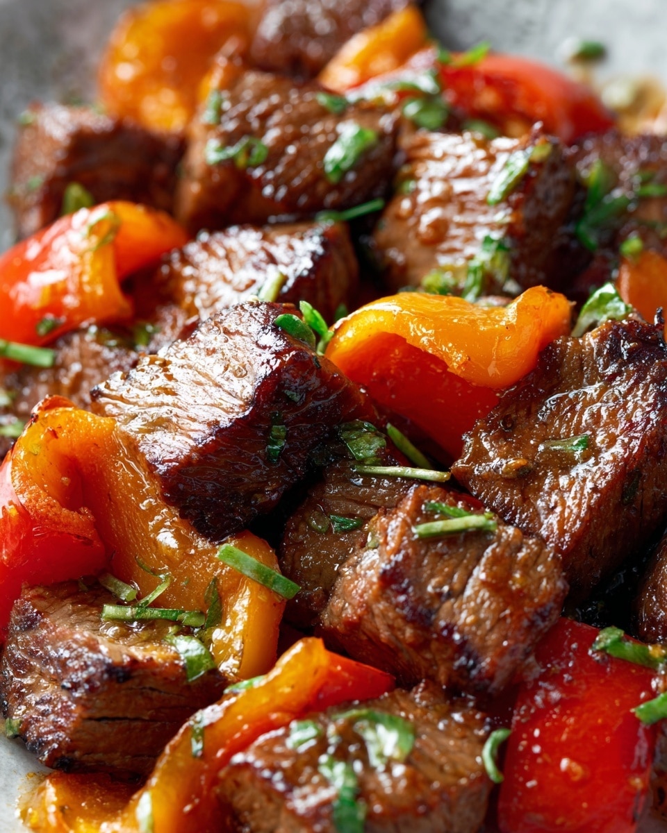 Air Fryer Honey Garlic Steak Sweet Pepper Bites Recipe - Recipe Image