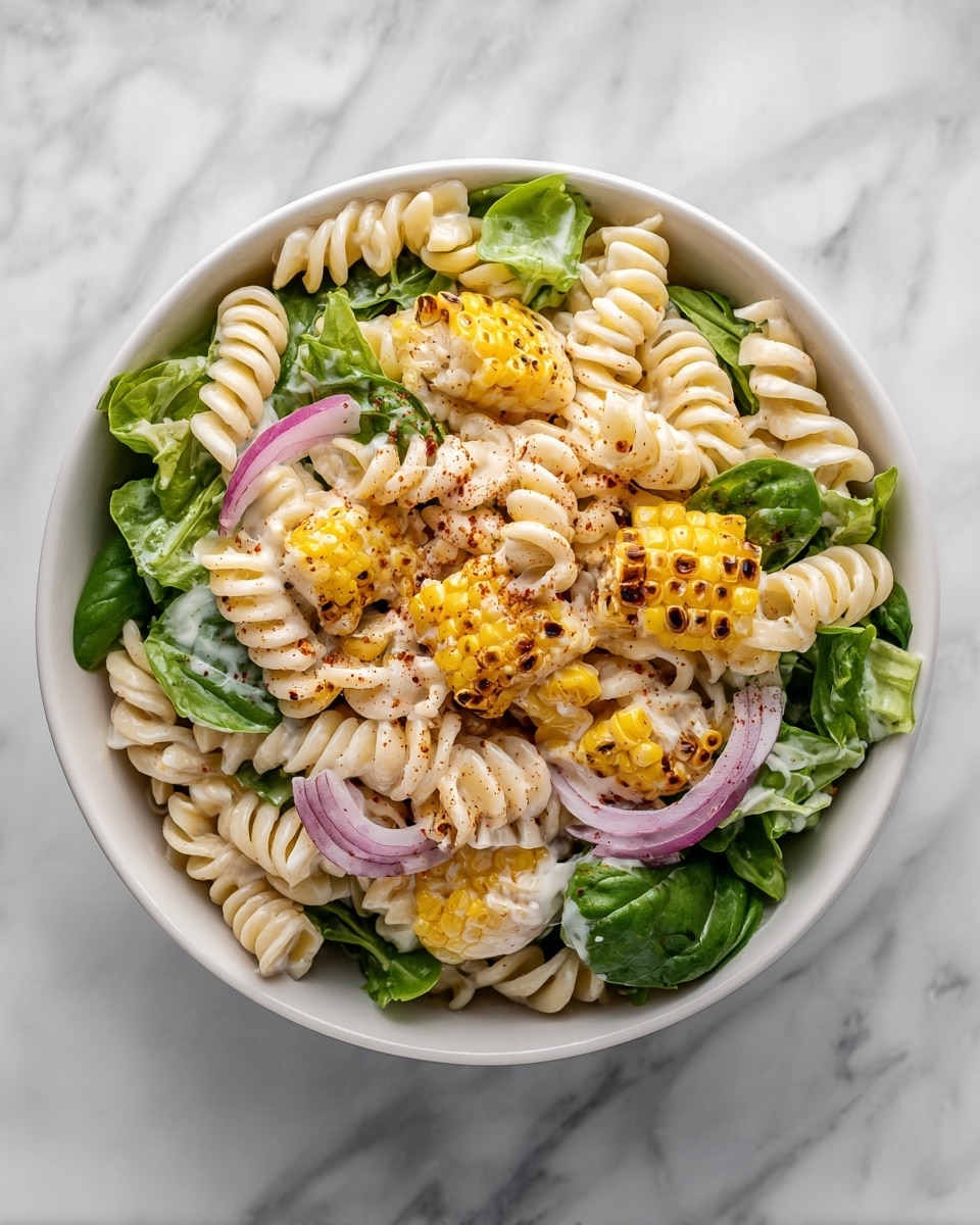Creamy Street Corn Pasta Salad Recipe - Recipe Image