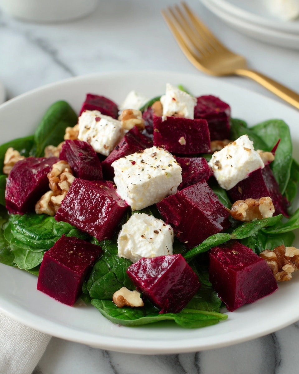 Beet Salad with Goat Cheese, Arugula, and Toasted Nuts Recipe - Recipe Image