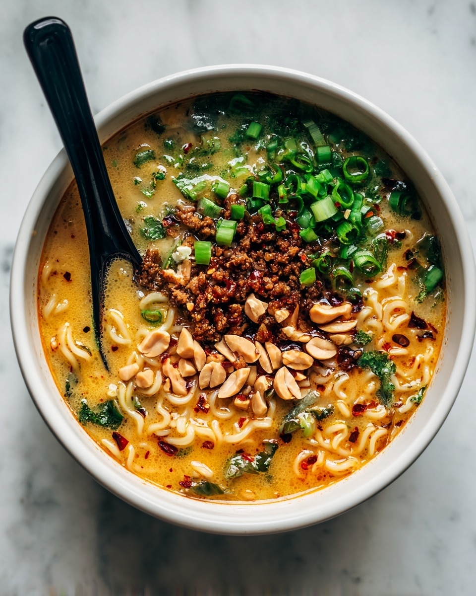 Crispy Thai Peanut Chicken Ramen Recipe - Recipe Image