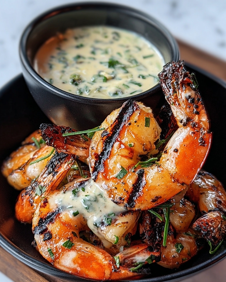 Spicy Garlic Parmesan Grilled Shrimp with Lemon-Herb Aioli Recipe - Recipe Image