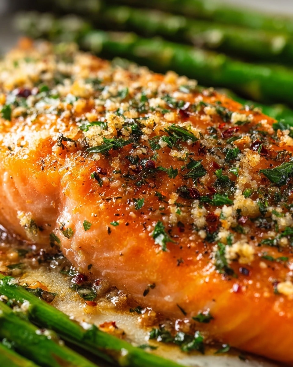 Garlic Butter Salmon & Asparagus Recipe - Recipe Image