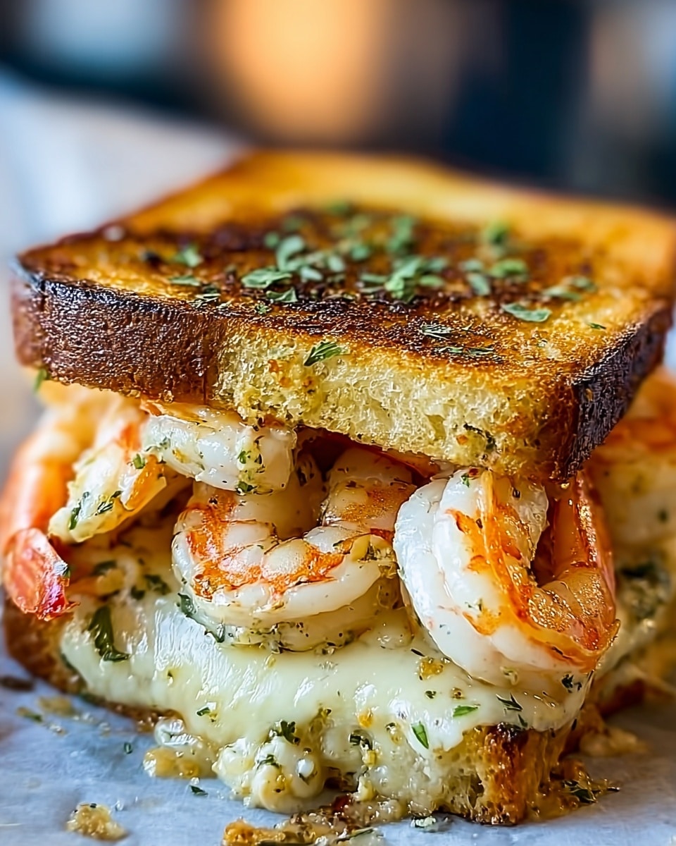 Ultimate Shrimp Grilled Cheese with Garlic Bread Recipe - Recipe Image