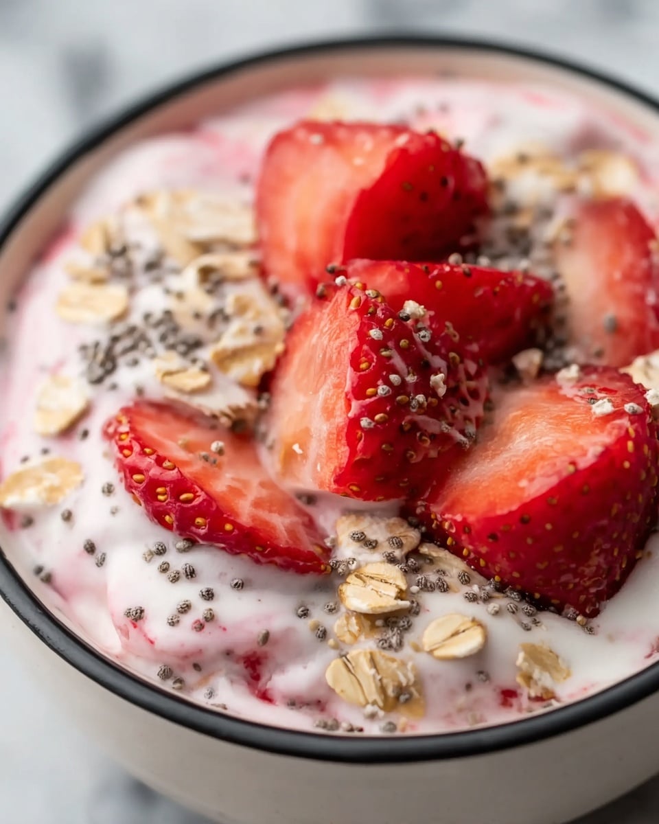 Strawberries and Cream Overnight Oats Recipe - Recipe Image