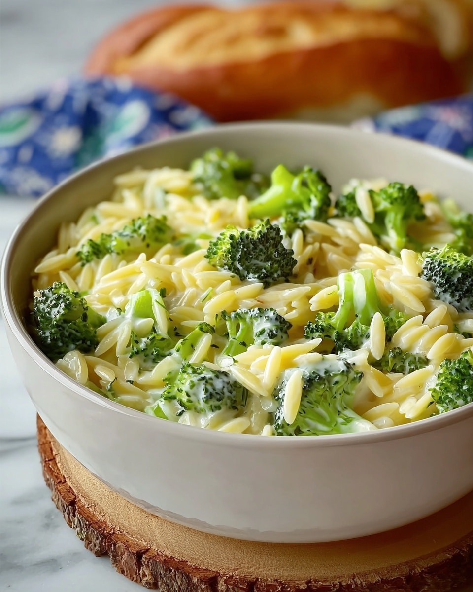 One-Pot Broccoli Cheese Orzo Recipe - Recipe Image
