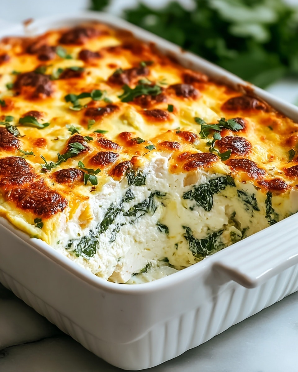 Creamy Chicken and Spinach Casserole Recipe - Recipe Image
