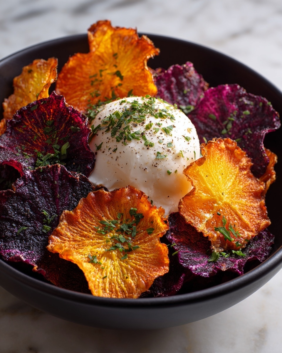 Roasted Beet Chips with Whipped Feta Dip Recipe - Recipe Image