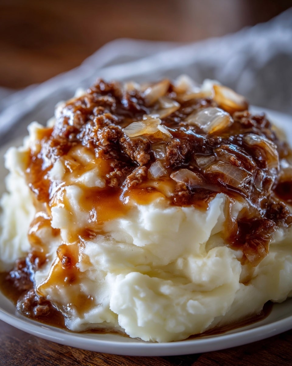 Ground Beef Gravy with Mashed Potatoes Recipe - Recipe Image