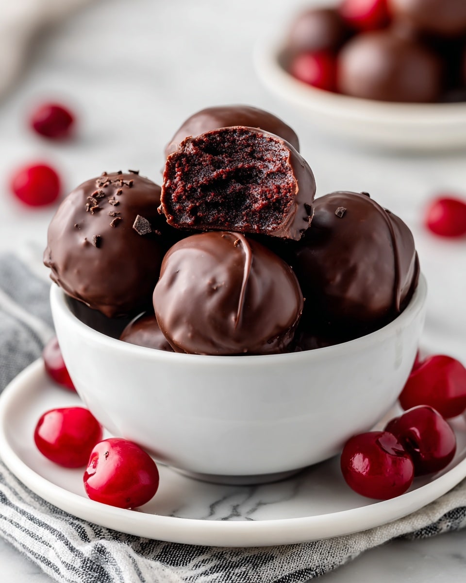Chocolate Covered Cherry Brownie Bombs Recipe - Recipe Image