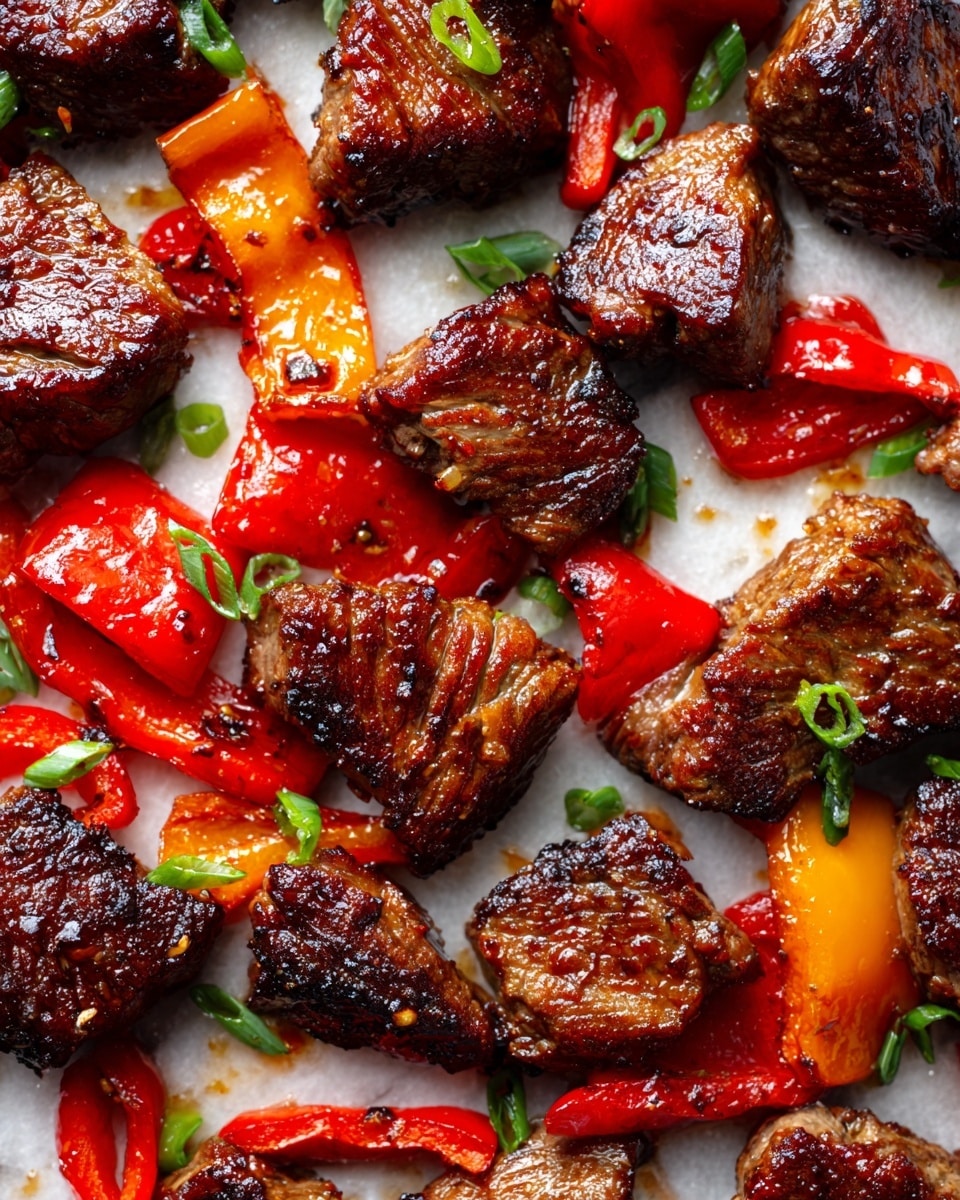 Air Fryer Honey Garlic Steak Sweet Pepper Bites Recipe - Recipe Image