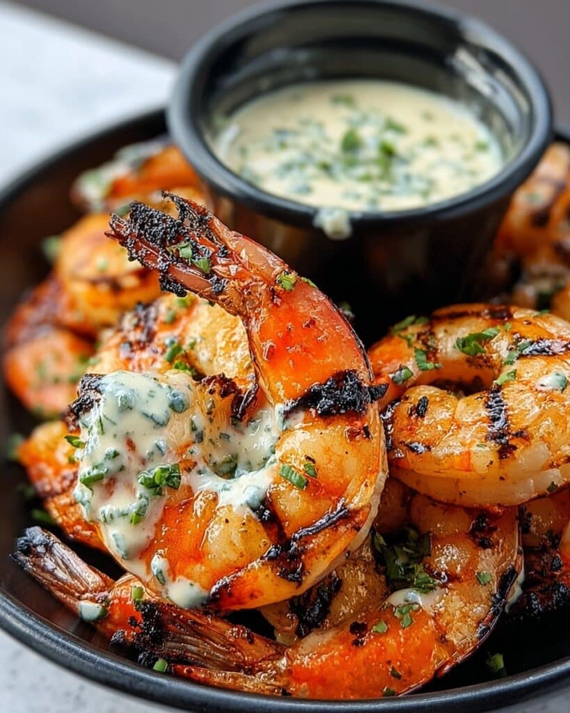 Spicy Garlic Parmesan Grilled Shrimp with Lemon-Herb Aioli Recipe
