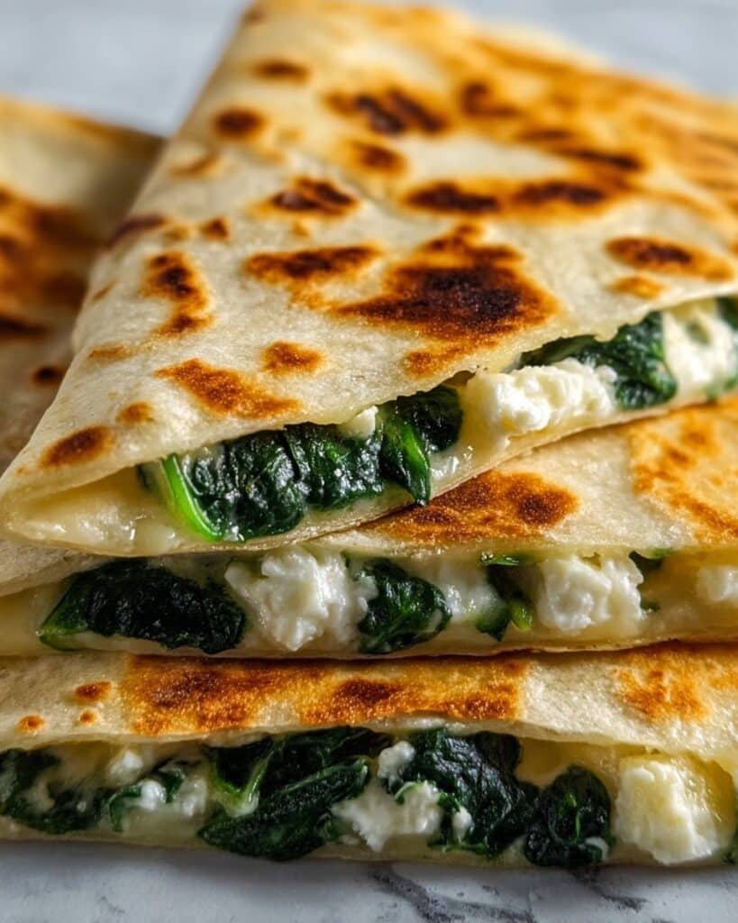 Spinach and Feta Cheese Quesadillas Recipe