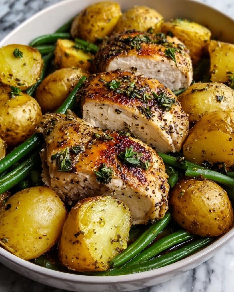 Italian Chicken, Potato, and Green Bean Bake Recipe