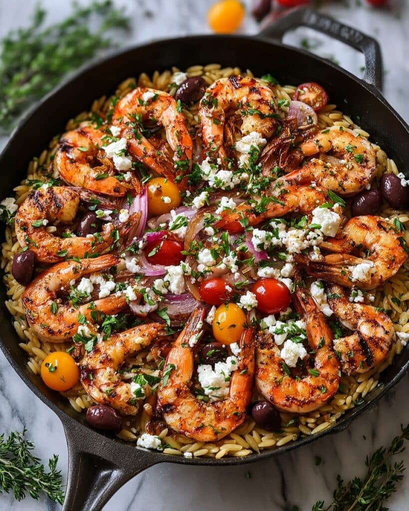 Greek Shrimp with Orzo and Feta Recipe