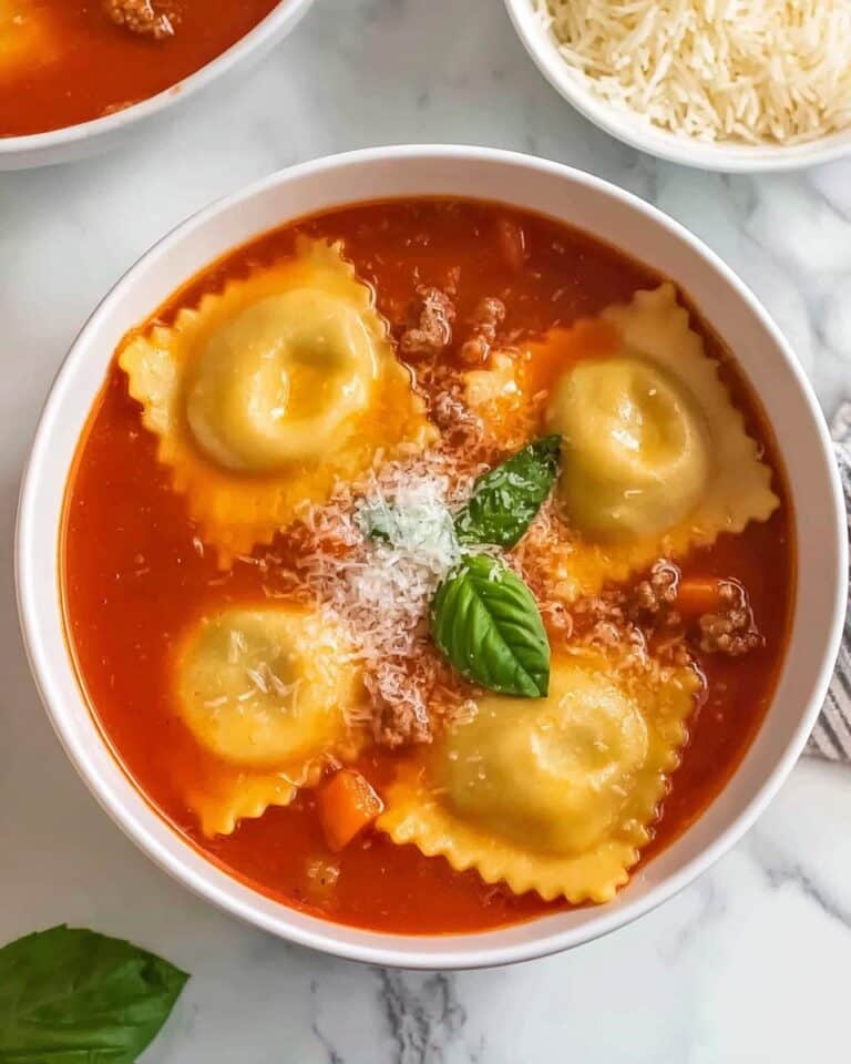 One Pot Sausage Ravioli Soup Recipe