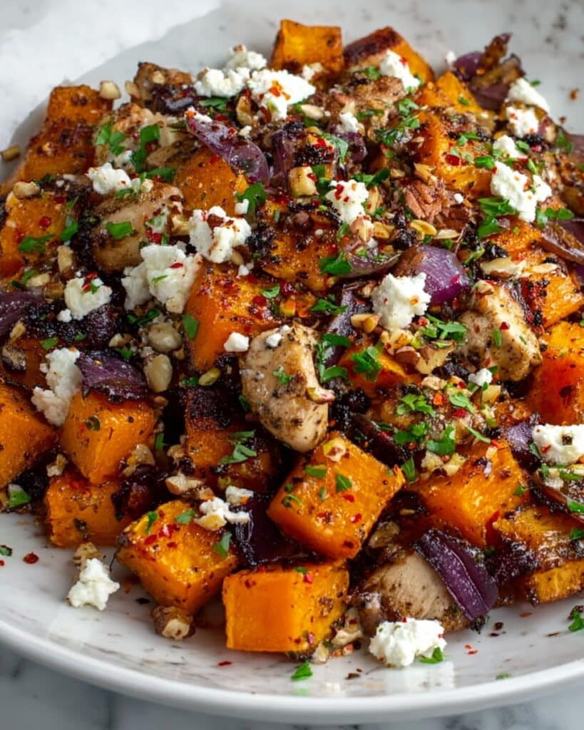 Maple Roasted Pumpkin with Walnuts and Feta Recipe