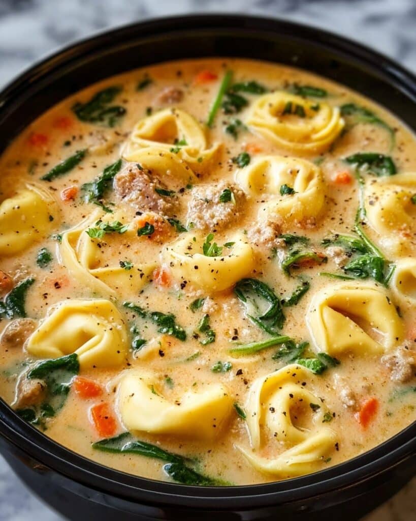 Slow Cooker Creamy Tortellini Soup Recipe