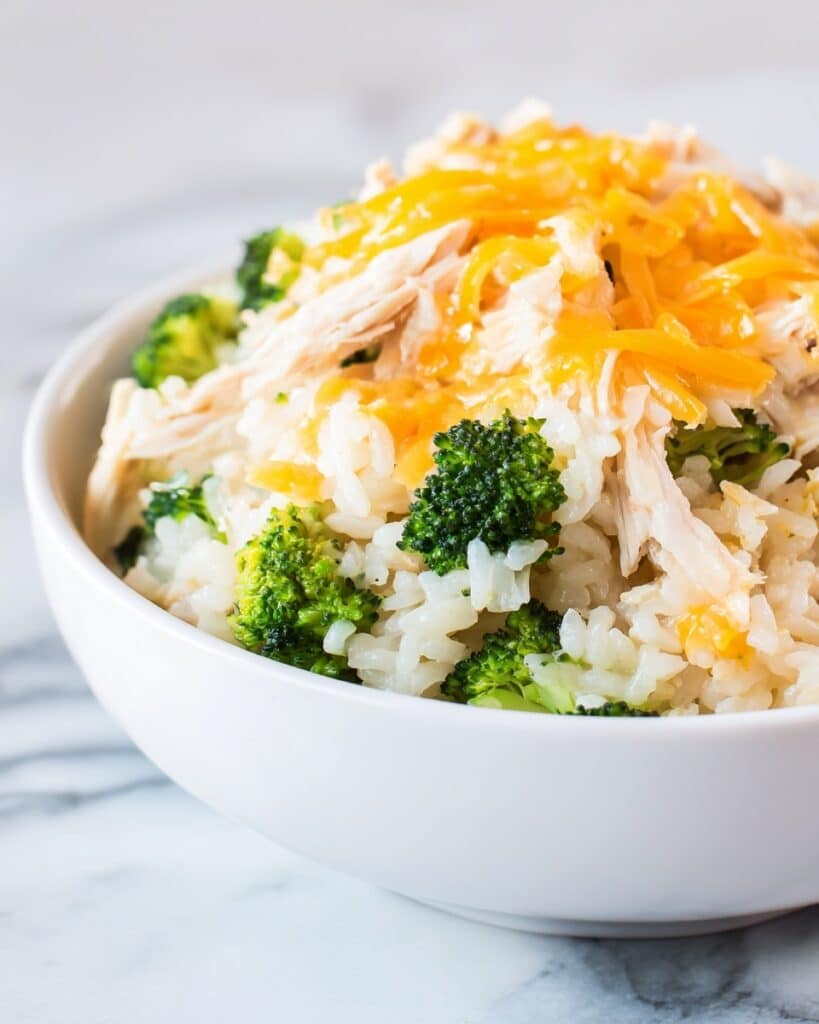 Crockpot Cheesy Chicken Broccoli Rice Recipe