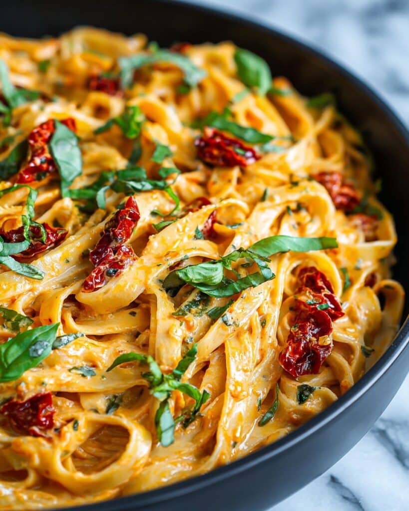 Creamy Sun-Dried Tomato Fettuccine Recipe
