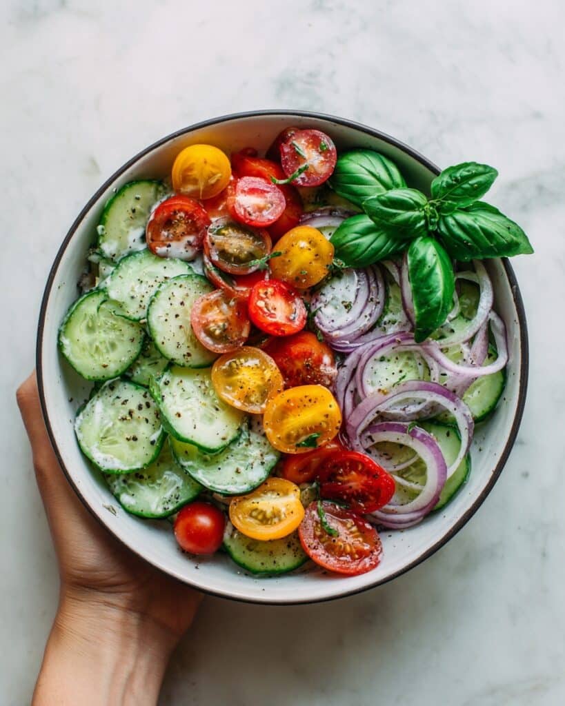 Cucumber Salad with Red Onion and Fresh Dill Recipe