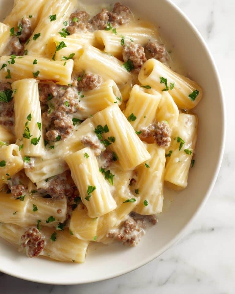 Loaded Cheeseburger Alfredo Pasta Recipe