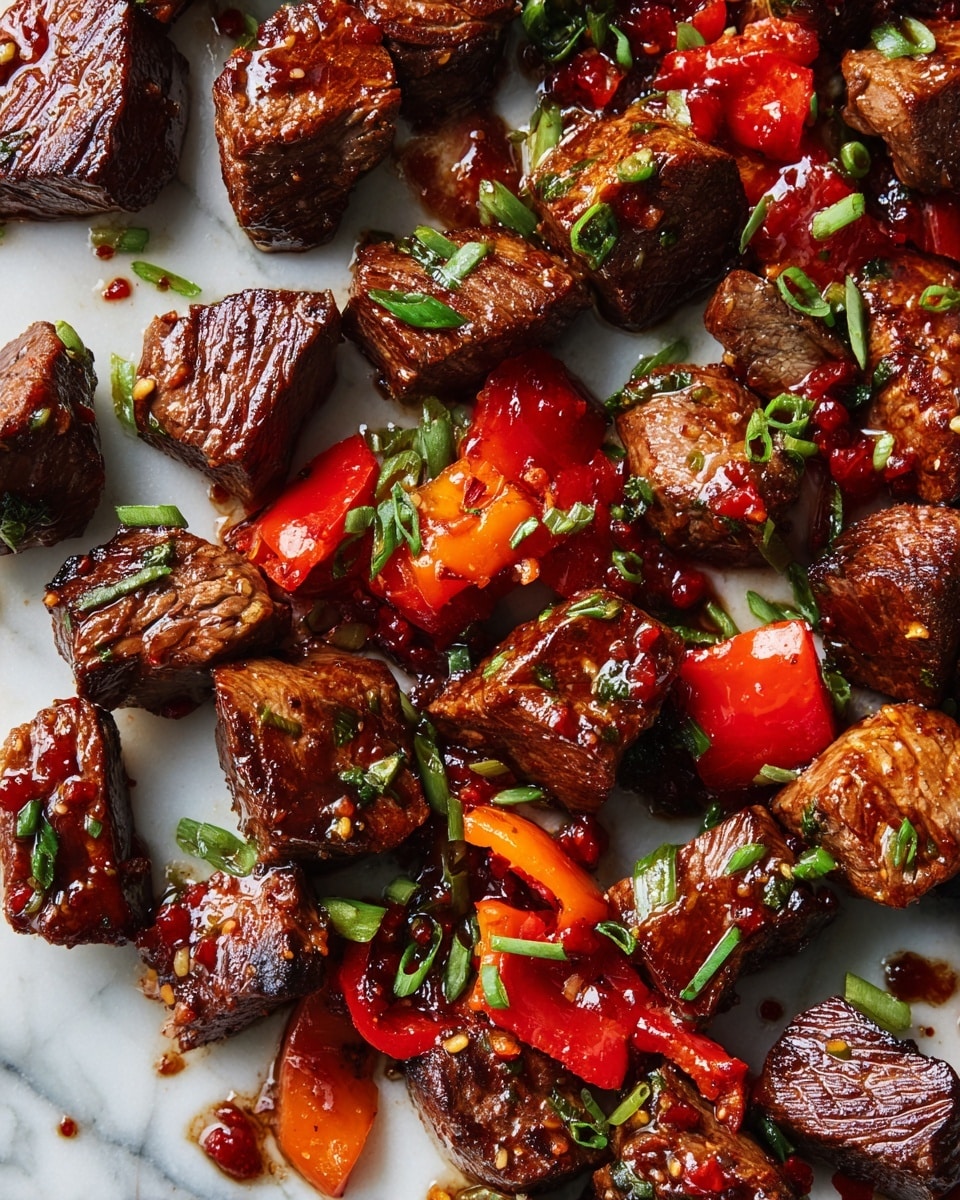 Air Fryer Honey Garlic Steak Sweet Pepper Bites Recipe