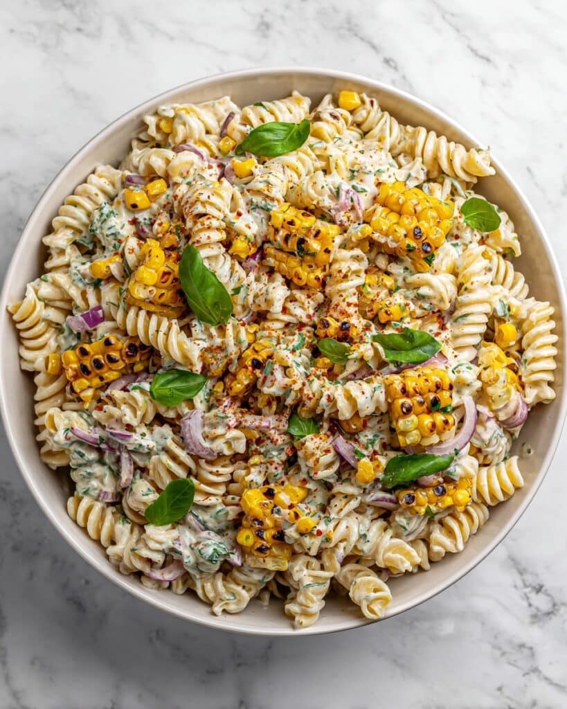Creamy Street Corn Pasta Salad Recipe