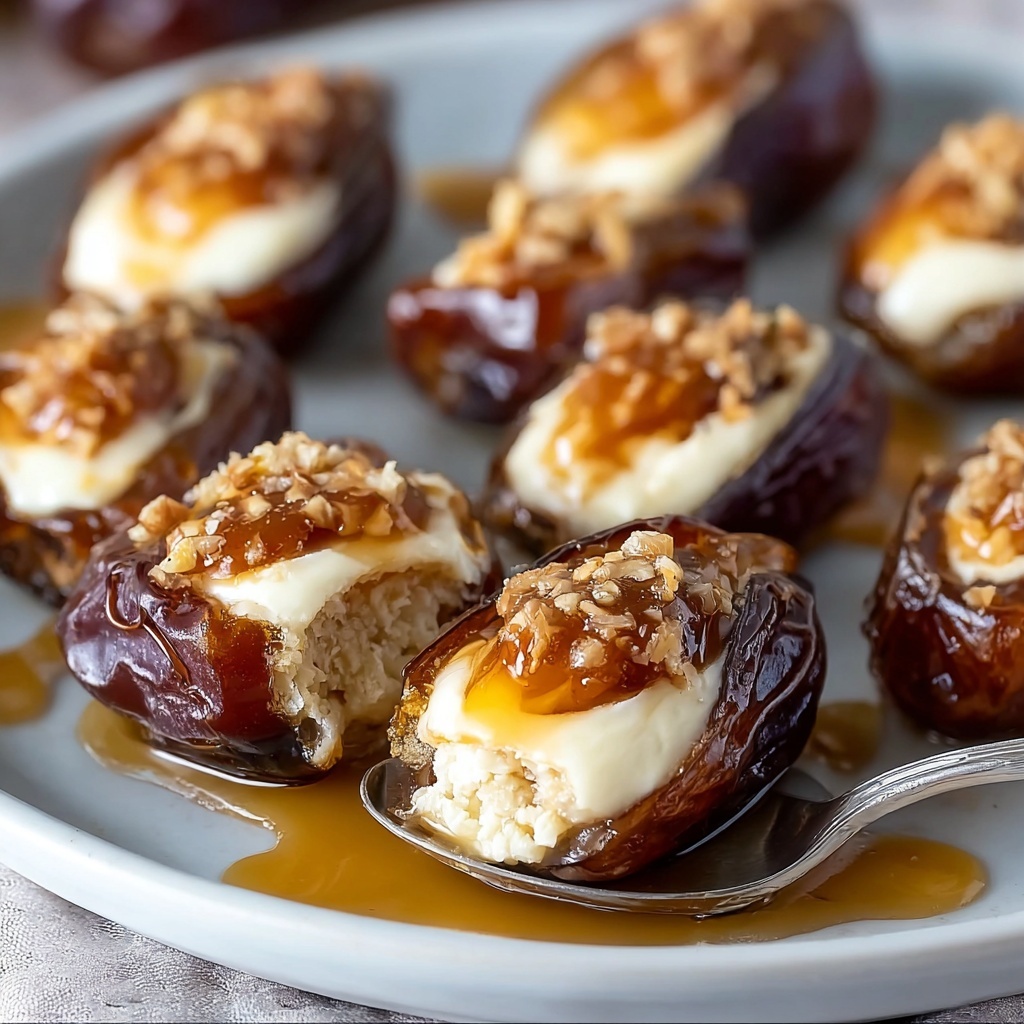Mascarpone Stuffed Dates with Maple Drizzle Recipe - Recipe Image