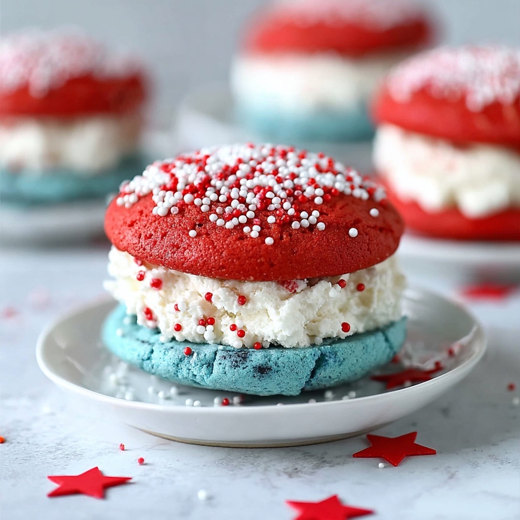 Red, White and Blue Whoopie Pies Recipe - Recipe Image
