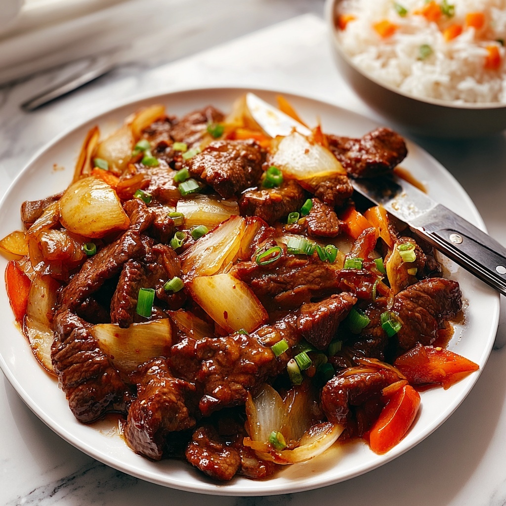 Beef Onion Stir Fry Recipe - Recipe Image