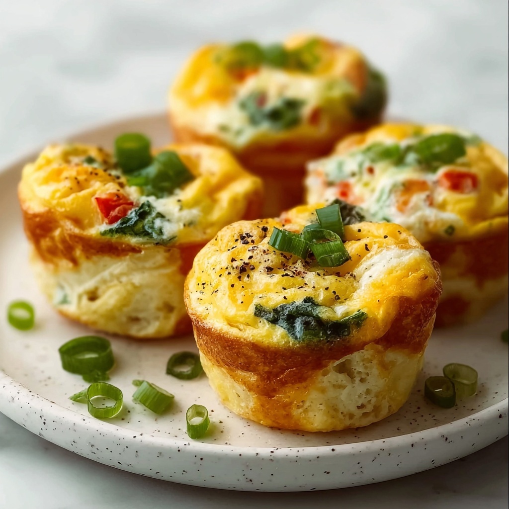 Egg White Muffins with Spinach, Bell Peppers, Onions, and Feta Recipe - Recipe Image