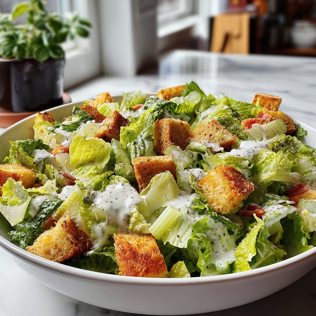 Caesar Salad with Homemade Dressing Recipe - Recipe Image