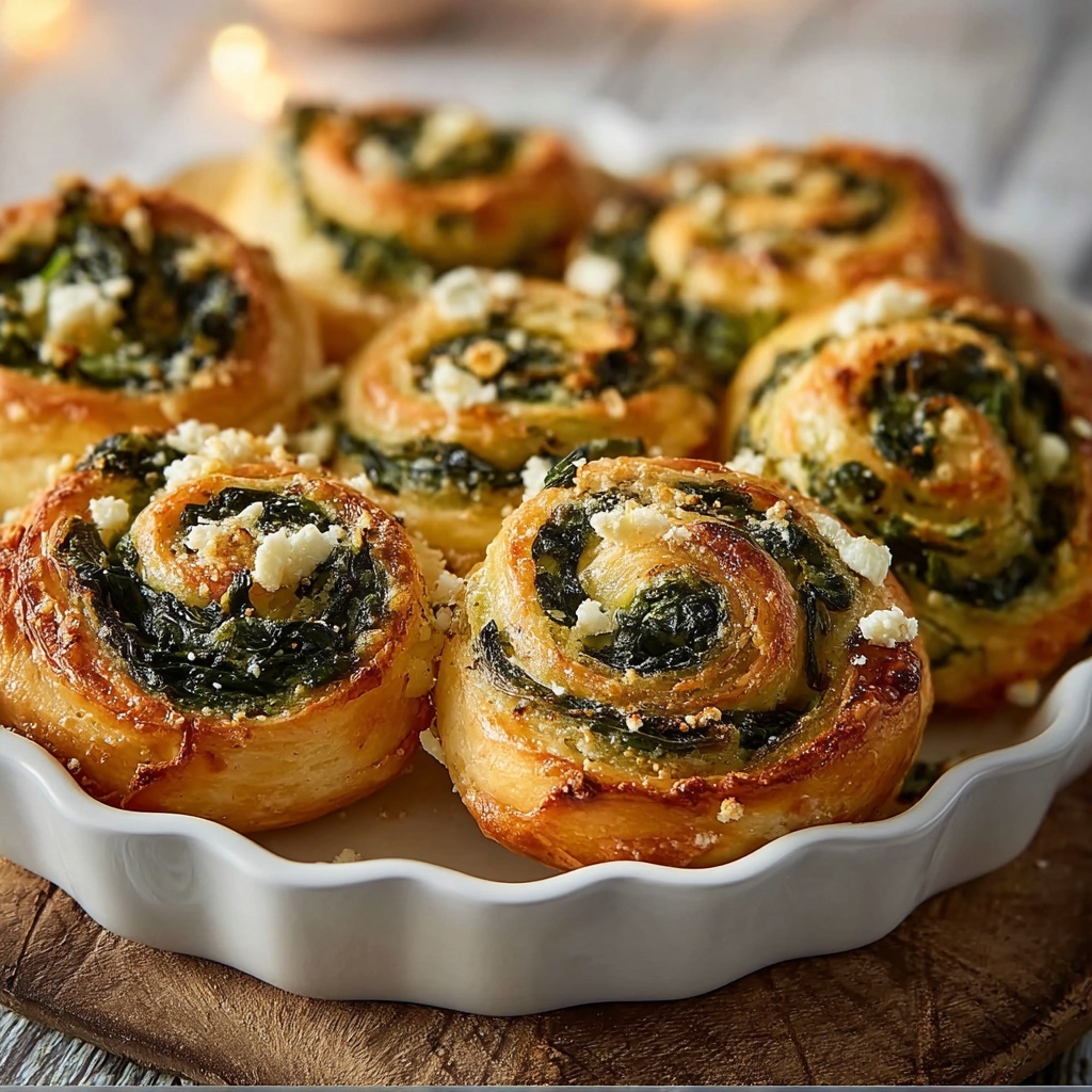Spinach Feta Puff Pastry Pinwheels Recipe - Recipe Image