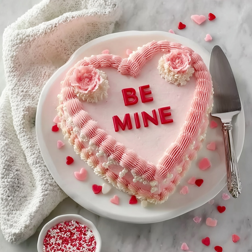 Pink Velvet Heart Cake with Cream Cheese Frosting Recipe - Recipe Image