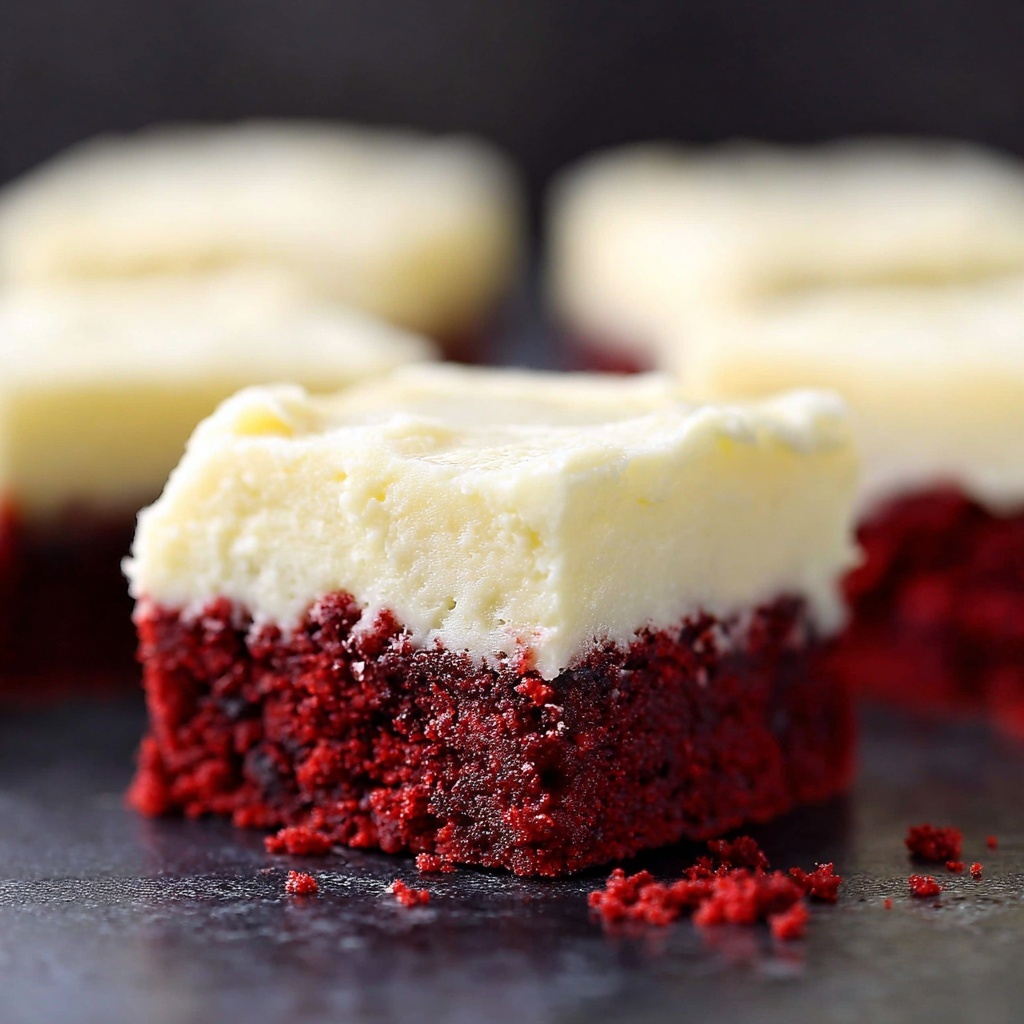 Red Velvet Brownies with White Chocolate Buttercream Frosting Recipe - Recipe Image