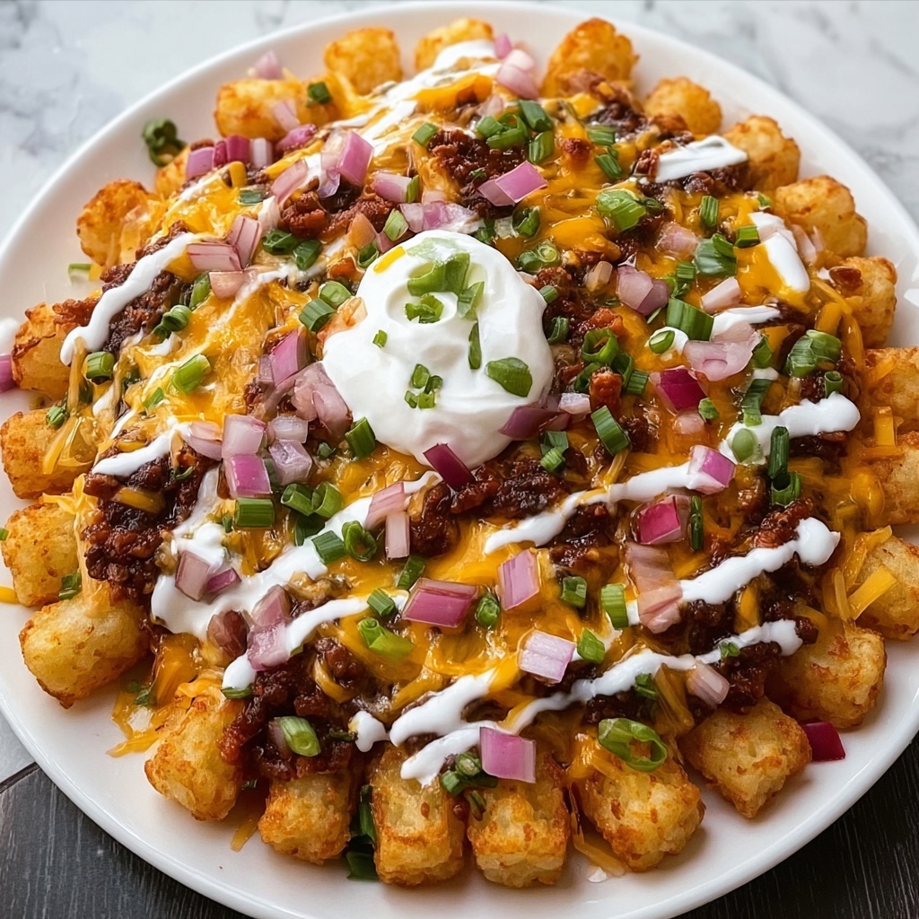 Loaded Cowboy BBQ Tater Tot Nachos Recipe - Recipe Image