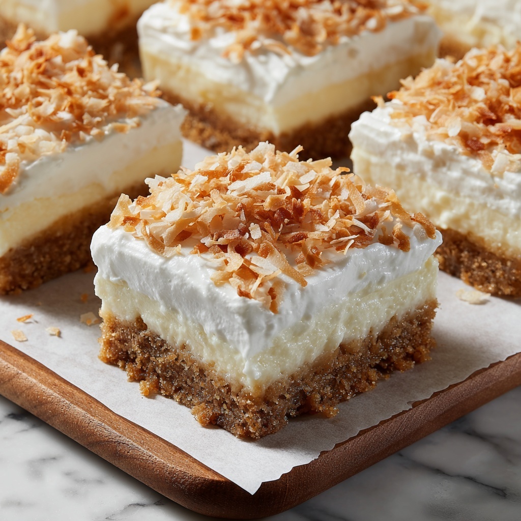 Skinny Coconut Cheesecake Bars Recipe - Recipe Image