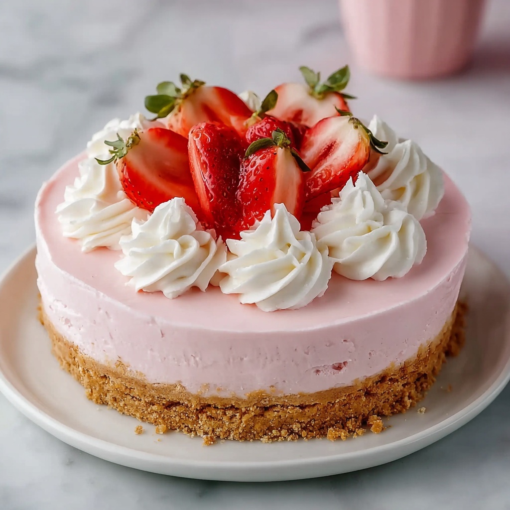 No Bake Strawberry Cheesecake Recipe - Recipe Image