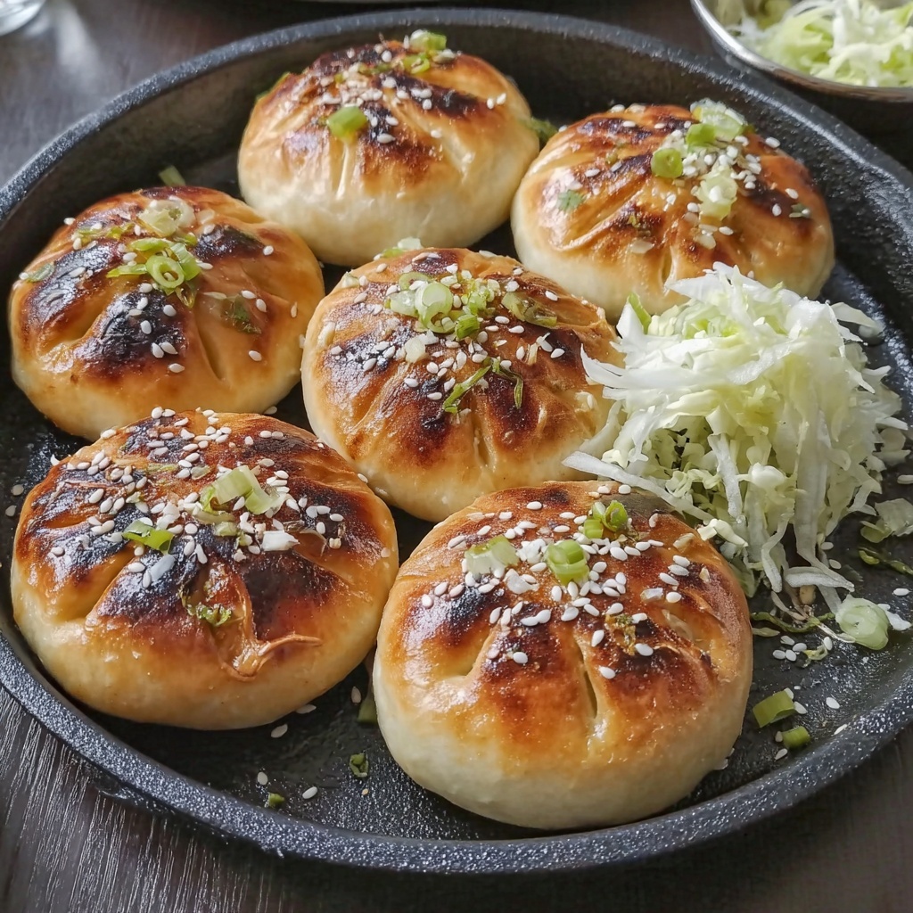 Vegan Pan-Fried Cabbage and Noodle Filled Buns Recipe - Recipe Image