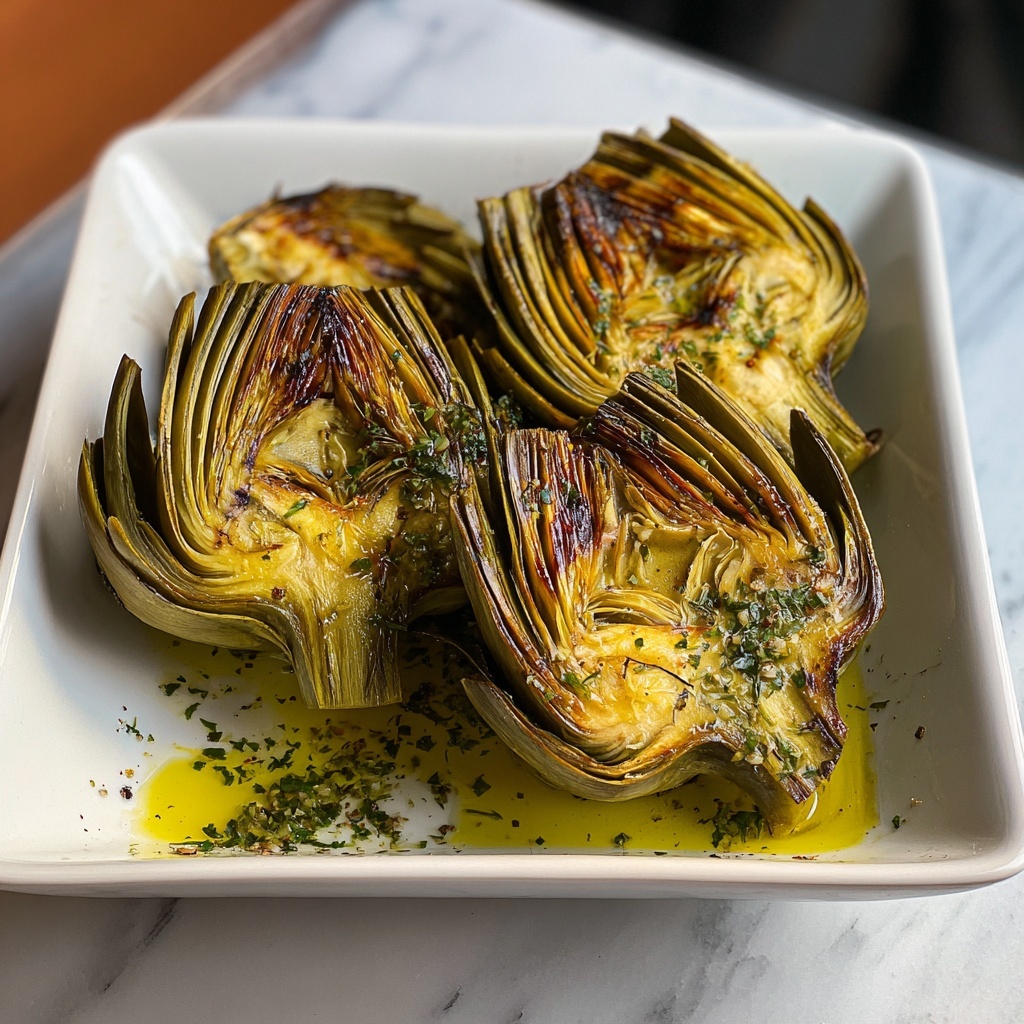 Grilled Artichokes with Garlic Butter Recipe - Recipe Image
